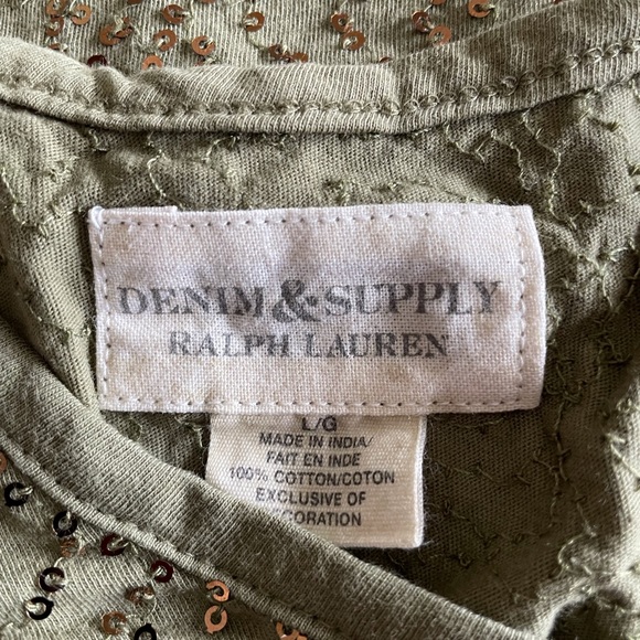 Denim & Supply sequin tank in army green - Picture 3 of 5